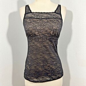 Be Chic Inspirations Tank Top Women S Petite Black Lace Milkmaid Bella Swan Y2K
